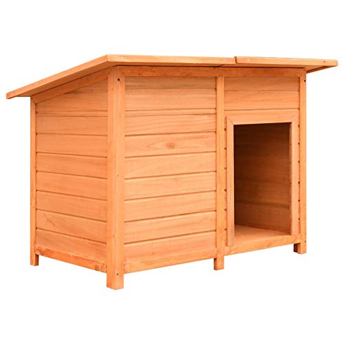 Caseta de perro con techo de tela, caseta de perro de madera para casa, balcón, patio, terraza,...