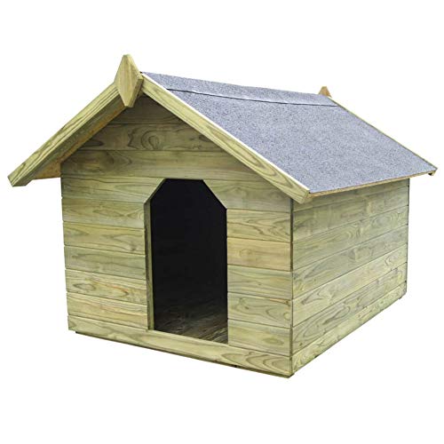 Caseta para perro de exterior, caseta para perros con techo abatible, caseta para perros de madera...