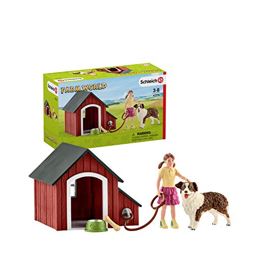 Schleich 42376 Farm World play set - caseta de perro, juguetes a partir de 3 años