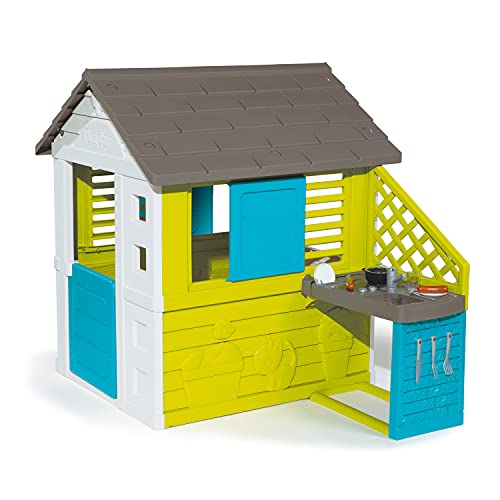 Smoby Haus Casa Pretty House II Juguete de Cocina (17 piezas) Color Verde y Azul (810711) ,...