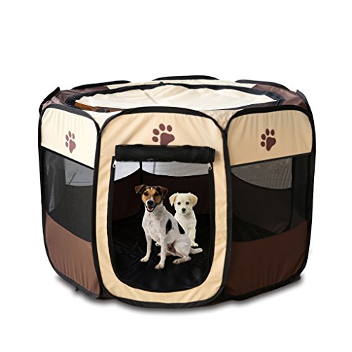 Jaula estilo parque para mascotas de Meiying, ideal para perros y gatos, portátil, plegable, caseta...