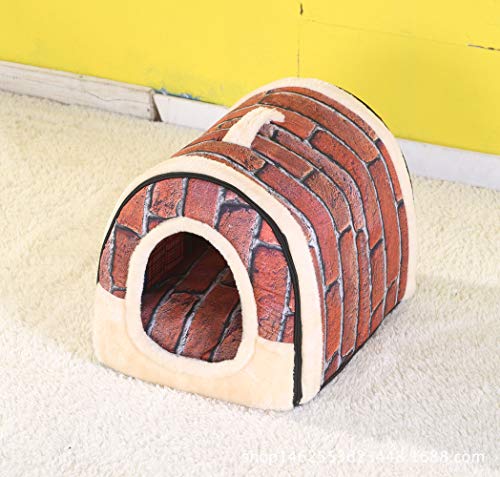 HARESLE Casa de mascotas pequeña portátil suave cama casa gato casa lavable con cojín extraíble...