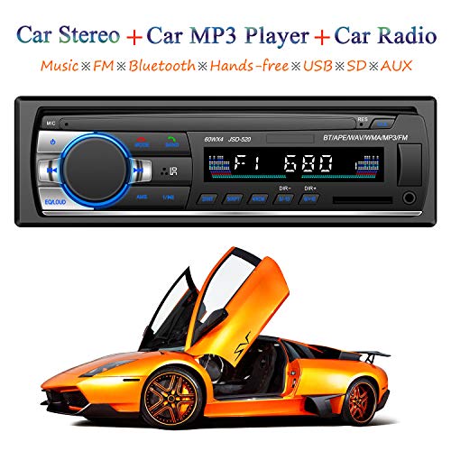 ATian Autoradio Bluetooth, Llamadas Manos Libres Radio FM Estéreo de Coche 60Wx4, Apoyo de...
